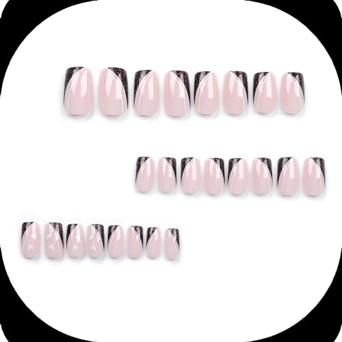 Glossy Caramel Brown Almond Ombre Press On Nails Kit, 24 Piece Acrylic Design - Image 2