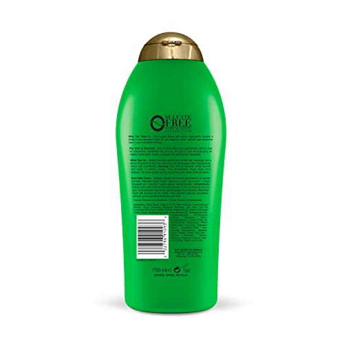 OGX Hydrating + Tea Tree Mint Shampoo, Nourishing & Invigorating Scalp Shampoo with Tea Tree & Peppermint Oil & Milk Proteins, Paraben-Free, Sulfate-Free Surfactants, 25.4 fl oz - Image 4