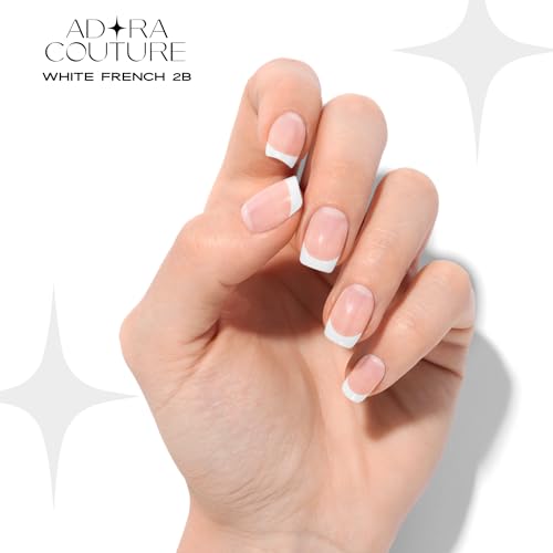Semi Cured Gel Nail Strips French Tip | 30pcs White French Tip Nail Wraps Kit for Women | Gel Nail Stickers with UV Light Required (White French 2B) - Image 4