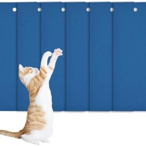 kathson 6 Pcs Cat Nail File Scratcher,Cats Scratch Stickyback Sandpaper Replacement Dog Nail Paw Scratch Pad with Hanging Hole Nail Files Scratching Strips for Pet Manicure Pedicure (Blue)
