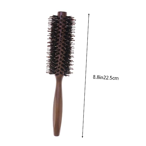 FRCOLOR Professional Round Blow Drying Hair Brush Boar Bristle Wooden Handle Medium - Image 4