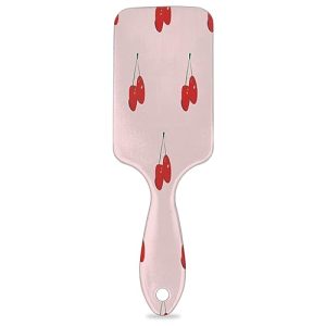 Cherries Paint Paddle Detangler Hair Brush with Nylon Bristles for All Hair Types