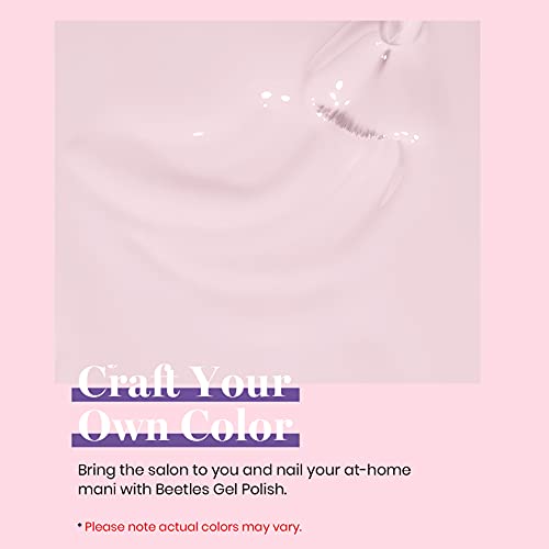 beetles Gel Polish 15ml Barely Pink Nails Gel Soak Off LED Nail UV LED Lamp with Easy Nail Extension Set 5 In 1 Nail Glue Gel Base Coat with Pre shaped Medium Almond Soft Gel Nail Tips Nail Art Diy - Image 4