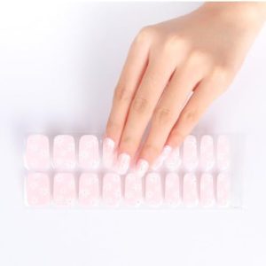 Gel Nail Strips - Quick & Easy Application Gel Nail Stickers, Long-Lasting Salon Quality, Chip Resistant, No Damage, Nail Art - Use Any Nail Lamp (Petal Perfection) (Petal Perfection)