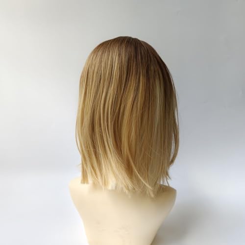 Shoulder Length Ombre Blonde Wig Women Fashion Synthetic Wig Natural looking for Daily Party Halloween (Ombre Ash Blonde) - Image 6