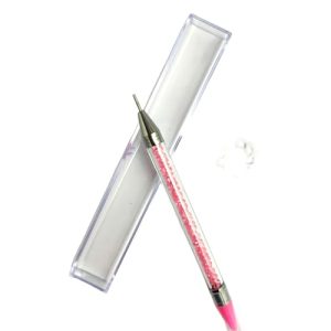 Double Head Pink Wax Pencil for Rhinestones with Acrylic Handle Dotting Pen