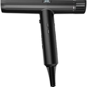 JRL Forte Pro Dryer ? Professional Hair Blow Dryer with Diffuser w/Ionic Generator to Help Reduce Drying Time, Frizz and Static ? Fast Hair Dryer w/ 3 Temperature Settings and Speed Settings (Black)