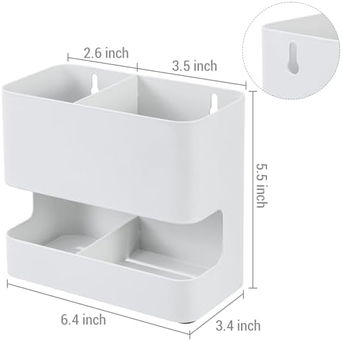MyGift Modern Wall Mounted White Metal Hair Styling Tools and Accessories Holder with 2 Slots, Salon Hot Tool Organizer Rack for Blow Dryer Straightener Curling Iron - Image 5
