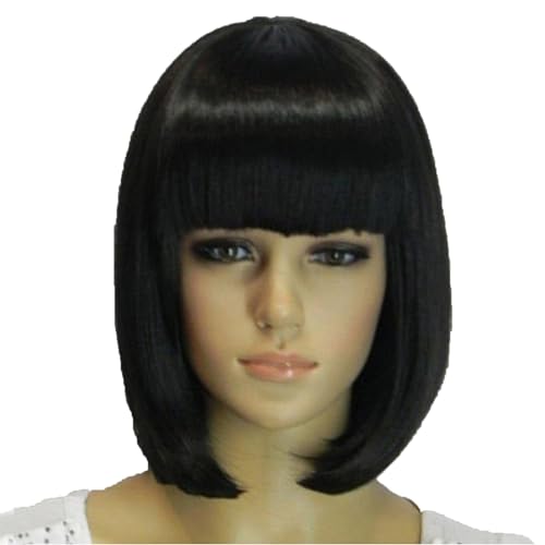 Short Red Straight Bob Wig for Women, Frontal Cosplay & Everyday Wear