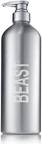 Beast Bottle - Reusable 1-Liter Eco-Friendly Shower Bottle Made from Durable Recycled Aluminum - Refillable with Tame The Beast Shampoo Conditioner Body Wash Liquid Soap Shaving Cream