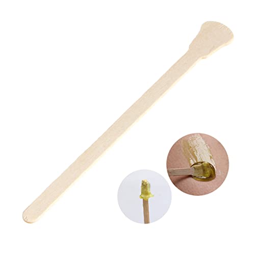 Mipcase 50pcs Wooden Spatula for Waxing Hair Removal Waxing Strips Tool Wooden Wax Sticks Ear Hairs Removal Sticks Eyebrow Waxing Kit Brow Wax Sticks Disposable Wooden Shovel Bamboo - Image 6
