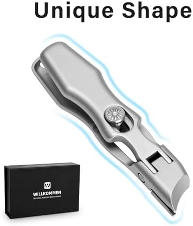 Nail Clippers with File - Extra Wide Jaw Opening and Heavy Duty Large Long Handle Nail Cutter for Thick Nails - No Splash Fingernail Toenail - for Men Women Adult Seniors (Silver - Image 2