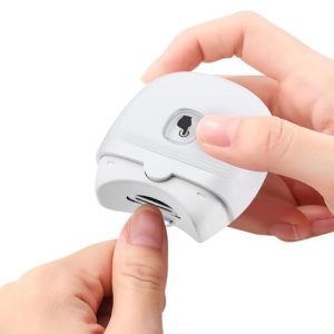 Automatic Nail Clipper, Electric Baby Nail Clippers with Light, Rechargeable Nail Clippers with Catcher, Electric Nail File for Baby, Kids, Seniors, Caregivers - Easy to use (White)