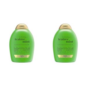 OGX Hydrating + Tea Tree Mint Conditioner, Nourishing & Invigorating Scalp Conditioner with Tea Tree & Peppermint Oil & Milk Proteins, Paraben-Free, Sulfate-Free Surfactants, 13 fl oz (Pack of 2)