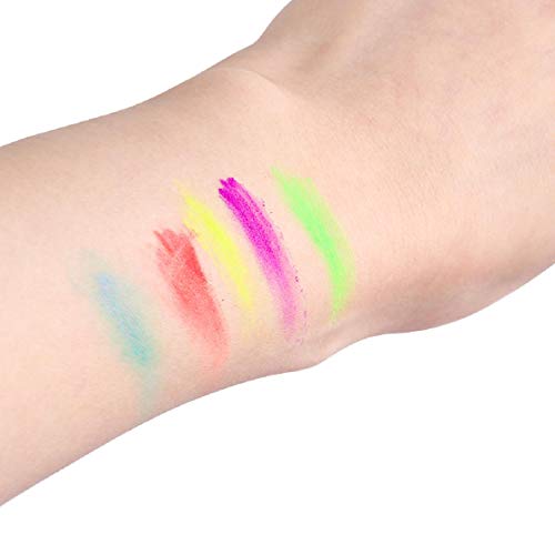 Neon Eyeshadow Pigments Black Light UV Reactive 6 Bright Powder Colors Kit (Neon) - Image 7