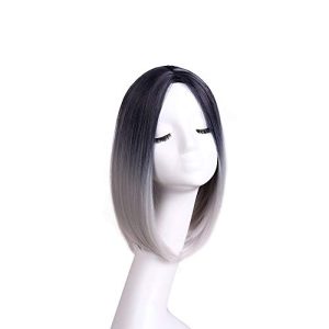 Fashion Women Short Bob Gradient 2 Colored Full Natural Human Straight Hair Wig
