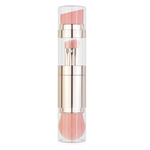 5-in-1 Portable Makeup Brush Set for Foundation, Powder, Eyeshadow, Eyebrow, and Lip - Image 3