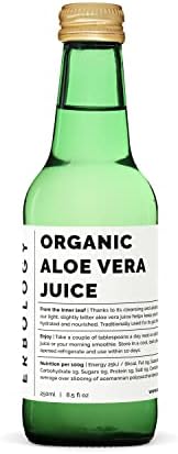 100% Organic Aloe Vera Juice 8.5 fl oz - Supports Immunity & Gut Health - Straight from Farm in Spain - Undiluted - No Added Sugar or Artificial Preservatives - Non-GMO - Recyclable Glass Bottle