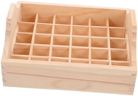 1pc Pine Wood Essential Oil Storage Box Organizer Case Display Rack for Travel