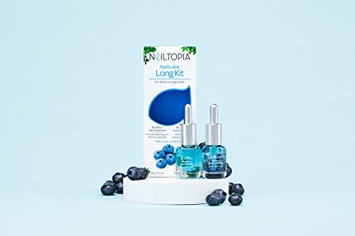 Nailtopia - Nail Treatment - Supports Short & Long Nails - Plant-Based, Non Toxic, Bio-Sourced, Strengthening & Conditioning Superfood Treatment - Blueberry Extract (Clear) - 0.41 oz - Image 2