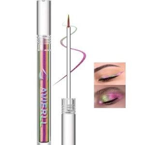 Shimmer Liquid Eyeliner Pencil,Pink Purple Chameleon Colored Satin Eye Liner,Metallic Multi-Reflective Finish Eyeliners Waterproof Smudge-proof Longwearing Ultra-Fine Tip Eyeliner Pen (06)