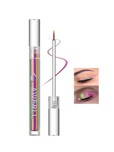 Shimmer Liquid Eyeliner Pencil,Pink Purple Chameleon Colored Satin Eye Liner,Metallic Multi-Reflective Finish Eyeliners Waterproof Smudge-proof Longwearing Ultra-Fine Tip Eyeliner Pen (06)