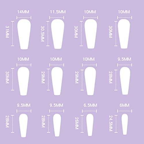 Square Press on Nails Long Acrylic Fake Nails with Black Eyes and Swirls Designs False Nails Abstract Glue on Nails Cute Artificial Nails for Girls Women 24Pcs - Image 7