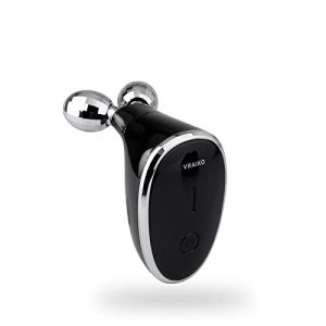 Gemini Microcurrent Face Massager Roller, Skin Rejuvenation Beauty Device for Neck and Face, Double Chin Reduction, Anti-Wrinkles, Face Sculpting, Toning and Tightening (Glossy Black)
