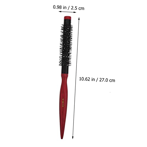 FRCOLOR Curly Hair Rolling Comb Flattopper Comb Nylon Bristle Hair Brush Round Boar Bristle Brush Hair Styling Comb Small Round Hair Brush Round Massage Aluminum Tube Nylon Brush Miss - Image 6