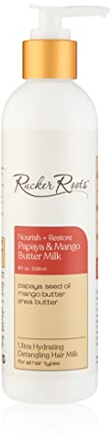 Rucker Roots Nourish + Restore Papaya & Mango Butter Milk| Hair Lotion| Biotin| Daily Use| Hydration| Detangler