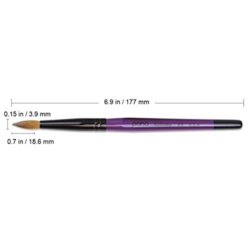 Pana Purple Wood Kolinsky Acrylic Nail Brush (Size: 6, 8, 10, 12, 14, 16, 18, 20, & 22) Kolinsky Hair (Size 8) - Image 3