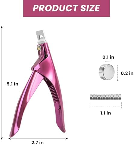 Rose Professional Acrylic Nail Clippers with Magnetic Sizer for Precise Length Control - Image 2