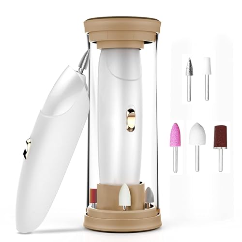 Professional Acrylic Manicure Pedicure Kit, Electric Nail File Set, Cordless Electric Nail Drill Machine, Hand Foot Care Tool for Nail Grind Trim Polish(Gold)