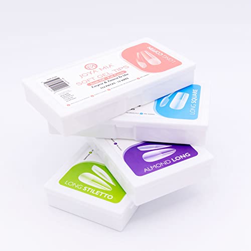 550 Clear PMMA Full Cover Soft Gel Nail Tips Kit, 11 Sizes, 10 Shapes - Image 3