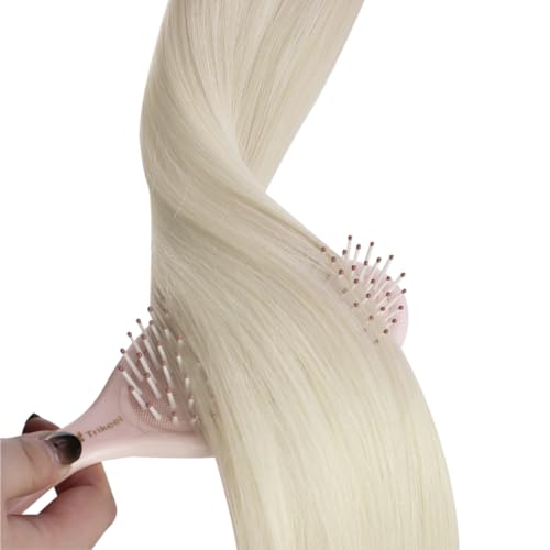 Sunny Blonde Weft Hair Extensions Human Hair Platinum Blonde Sew in Hair Extensions Real Human Hair Blonde Sew in Human Hair Straight Real Hair Weft Extensions Sew in 24inch 100G - Image 6