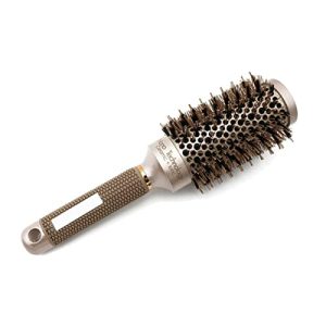 Professional Detangling Hair Round Brush with Non-Slip Handle, Ceramic Nano Coating, Nylon Bristles