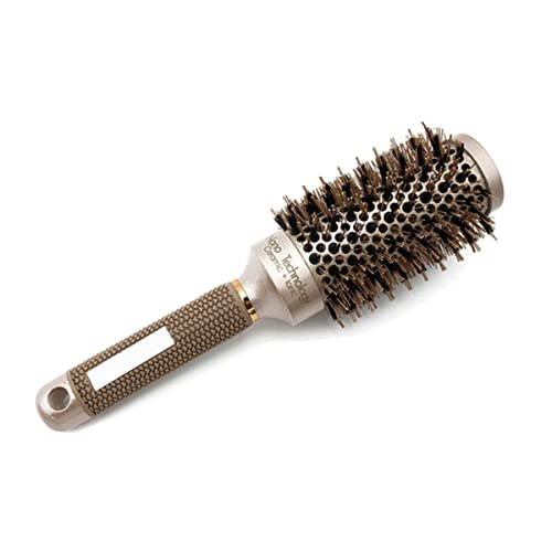 Professional Detangling Hair Round Brush with Non-Slip Handle, Ceramic Nano Coating, Nylon Bristles