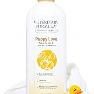 Veterinary Formula Solutions Puppy Love Extra Gentle Tearless Shampoo, 17 oz – Safe for Puppies Over 6 Weeks –Puppy Shampoo with Fresh Scent, Long-Lasting Clean – Cleanses Without Drying Delicate Skin