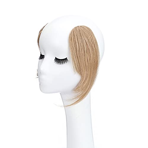 S-noilite Clip in Side Bangs 100% Real Human Hair 2PCS Clip on Hair Bangs Long Side Swept Fringe Hairpieces French Bangs Extension 32g For Women Adding Hair Volume #27 Dark Blonde - Image 9