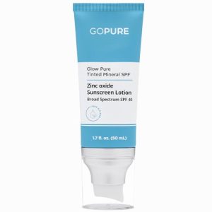 GoPure Glow SPF 40 Tinted Mineral Sunscreen Natural Reef-Friendly 3 oz
