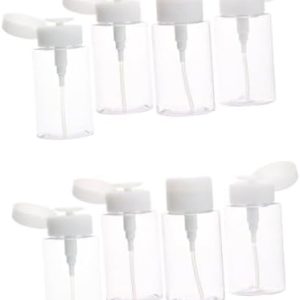 DOITOOL 8 Pcs Foam Dispenser Bottles Alcohol Dispenser Pump Bottle Dispenser Push Down Foam Pump Lockable Pump Dispenser Bottle Soap Makep Remover Bottle Mini Travel Squeeze Bottle White