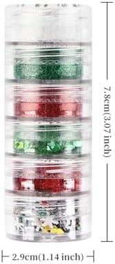 Christmas Nail Glitters Christmas Tree Snowflakes Nail Sequins Red Green Mixed Xmas Designs Powder Hexagon Chunky Glitter Flakes Nail Art Glitter Christmas Nail Accessories for DIY Nail Craft - Image 4