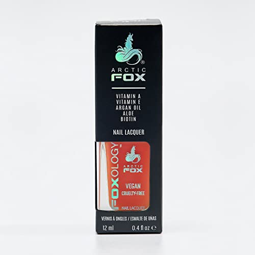 Vegan And Cruelty Free Nail Polish Lacquer 15 Free Quick Drying Formula Long Lasting Chip Resistant Made in USA By Arctic Fox - SUNSET ORANGE - Image 2