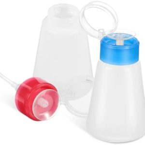2pcs Bottled Clear Nail Polish Plastic Containers Liquid Dispenser Mini Pump Bottle Liquid Pump Dispenser Make up Removers Small Pump Bottle Dispenser Push Down Dispenser Square