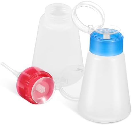2pcs Bottled Clear Nail Polish Plastic Containers Liquid Dispenser Mini Pump Bottle Liquid Pump Dispenser Make up Removers Small Pump Bottle Dispenser Push Down Dispenser Square