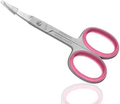 Curved Stainless Steel Eyebrow, Cuticle, Eyelash, and Nose Hair Trimmer Scissors - Small Size for Him and Her - Image 8