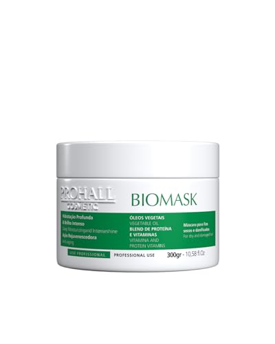 Prohall Cosmetic Biomask Brazilian Moisturizing Hair Mask-Intense Hydration Hair Treatment Masks for Color Treated Dry Damaged Hair & Over Styling–Renews to Extraordinary Soft Shine (10.58 fl.oz)