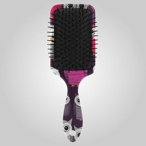 Owls on Red Purple Massage Comb, Hair Detangler Brushes, Hair Brush Men - Image 2
