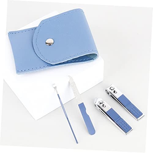 9 Sets Nail Cutter for Men Fingernail Clippers for Men Pedicure Kit Nail Tool Travel Kit Empujador Cleaning Kits Nail Kits Leather + Carbon Steel Major Nail Scissors Man - Image 4