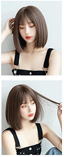 Hair Wigs Short Hair For Bobo Head Wig Korean Girl Short Straight Wig Can Full Headgear Wig Set Sweet And Cute Fashion Face Repair Human Hair Wig - Image 4